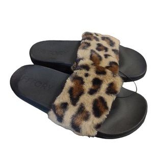 FITORY Women's Size 6 Sandals Faux Fur Slides